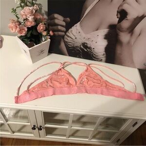 Victoria's Secret PINK Unlined Bralette Bra Women's Size Medium Velvet Pink VS